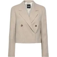 BOSS Oversized Blazer aus Fischgrät-Leinen-Mix Grösse 40