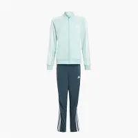 Adidas Junior Mädchen Essentials 3 Streifen Trainingsanzug Semi Flash Aqua/Weiß