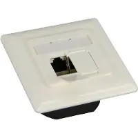 InLine Cat.6 Anschlussdose Unterputz, 2x RJ45 Buchse, RAL9010 weiß, waagerecht, 204 g, 85 mm, 85 mm, 60 mm, 215 g, 400 cm³