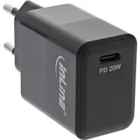 InLine USB PD Netzteil Ladegerät Single USB-C, Power Delivery, 20W, schwarz, 12 V, Schwarz