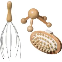 JJA 5 Five Simply Smart Massage-Set 3-tlg., Kopfmassage, Rückenmassage, Holz, 174600