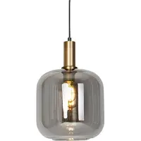 QAZQA Design Hängelampe schwarz mit Gold mit Rauchglas - Zuzanna