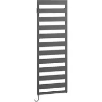Kermi Casteo-E Bad- und Wohnheizkörper, graphit metallic, 986 mm Höhe x 500 mm Länge x 30 mm Tiefe, links, 400 Watt, IPX4, Elektrobetrieb
