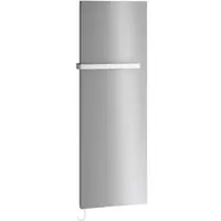 Kermi Rubeo-E Handtucherwärmer, Glanzsilber Metallic, 1725 x 570 x 66 mm, rechts, 410 Watt, IPX4, WWS weiß