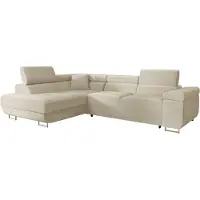Mirjan 24 Ecksofa Torezio, Stilvoll Eckcouch mit Bettkasten und Schlaffunktion, Moderne Schlafsofa (Polo 872, Seite: Links)