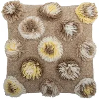 Bloomingville Somma Kissen, gelb, 50 cm x 50 cm, Wolle - , Somma, Braun / Rost, für Wohnzimmer, Stoff / Textil