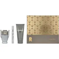 Paco Rabanne Edt Spray 50ml/All Over Shampoo 100ml/Edt Travel Spray 10ml Invictus Giftset