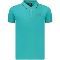 NORWAY 1963 Kurzarm-Poloshirt Herren Blau mit Kontrastdetails und Logo-Applikation