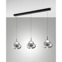 FABAS LUCE Glas Hängelampe Deva, dimmbar, alu / grau / zink, für Wohn- / Esszimmer, Glas, Modern, Pendelleuchte