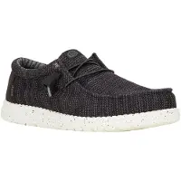 HeyDude für Herren. HD41898 Schuhe Wally Stretch Sox schwarz (43), Stoff, Wohnung, Schnürsenkel, Lässig