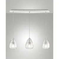 FABAS LUCE Britton Pendelleuchte aus Metall und transparentem Borosilikatglas, E27-Fassung, 3 x 40 W, modernes Design für Innenbereich, Schutzart IP20