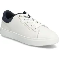 Tommy Hilfiger Weiße Damensneaker mit blauen Akzenten und herausnehmbarem Fußbett