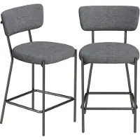 HOMCOM Barhocker 2er Set Barstühle mit Fußstütze, Rückenlehne, 63 cm Sitzhöhe