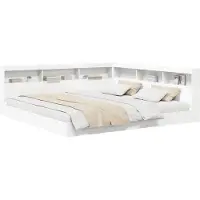 vidaXL Bücherregal-Bett mit Regal Weiß 180 x 200 cm Holzwerkstoff