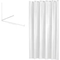 Sealskin Duschvorhangstangen-Set mit Duschvorhang Easy Roll Weiß 90 x 90 x 90 cm - 180 x 200 cm