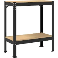 vidaXL Werkbank mit Regal Schwarz 81 x 41 x 91 cm Sperrholz und Metall
