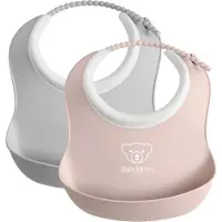 BabyBjörn Lätzchen-Set 2er-Pack, Grau/Rosa