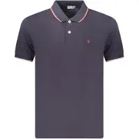 Coveri Moving Herren Poloshirt Blau – Kurzarm, Kontrastdetails, Besticktes Logo