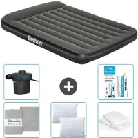 OEM Luftmatratze - Zweifel - 137 x 191 x 30 cm - Grün - Mit Bezug - Kissen - Kissenbezug - Pumpe und Reparaturset