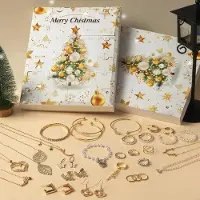 OEM Weihnachtskalender 2024 - Kinder-Weihnachtskalender - 24 Schmuckstücke und Ketten - 20x17 cm