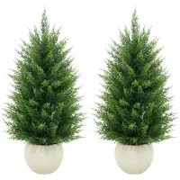 StarTech.com Künstliche Zedernbäume - Topiary im Topf - 2er-Set - 120 cm - UV-beständig - Immergrün - Für den Innenbereich - Grün