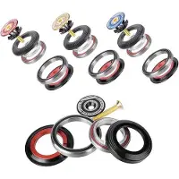 OEM Aluminium-Fietsheadset mit Gummilager - Compatibel für Fahrräder - Schwarz - CNC-Vorbauch - 42 mm 52 mm Fahrradgabel - Taps Toelopend