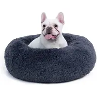 OEM Hundespielzeug Rund Weich Katze Hund Bett - Dunkelgrau - 50 cm Durchmesser Mit Aufstehender Kante Für Sicherheit