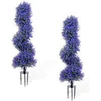 StarTech.com Künstlicher Lavendel Spiral-Topiary Baum - 90 cm - Mit Erdspieß - Für Außen Veranda/Garten - 1 Stück - Lila