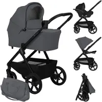 Lionelo CARMINE 2-in-1 Kombikinderwagen, Grey Stone