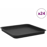Syfax Quadratisches Blumentablett 24 pcs Schwarz 36 x 36 x 2,5 cm