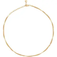 Jacques Lemans Collier Choker 925/- Sterling Silber ohne Stein 37cm Glänzend CAI Gelb