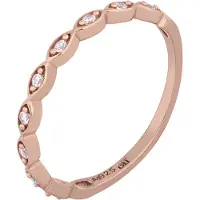 Jacques Lemans Ring 925/- Sterling Silber Zirkonia Glänzend CAI Rot
