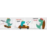 A.S. Création Bordüre "Cool Dino" Motiv abstrakt naturalistisch glatt Tapete Kinder Borte Wohnzimmer Schlafzimmer Küche Design Kinderzimmer