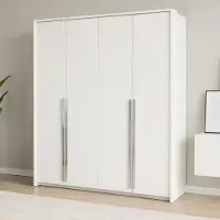Beautysofa | Drehtürenschrank GIANA 210 cm Moderne Garderobenschrank mit 4 Türen, Weiß