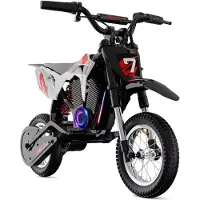 Evercross EV12M PRO Rot Elektro Motorrad Kinder, Elektromotorrad mit 300W Motor, 15KM Lange Reichweite, 12'' Luftreifen, Bluetooth Musik