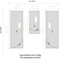 BETTWARENSHOP Wohnmobil Spannbettlaken Set 3-teilig nach Maß Ultra-Stretch Jersey | espresso - grau