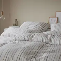 Elegante Web-Seersucker Bettwäsche Paula 160x210 cm + 65x100 cm | multi-natur - bunt