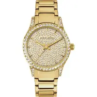 Jacques Lemans 1-2191C Damenuhr Quarz Venice Goldfarben mit Glitzer