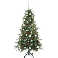 vidaXL Künstlicher klappbarer Weihnachtsbaum Grün 150 cm PE und PVC