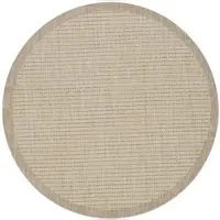 KADIMA DESIGN Outdoor Teppich Einfarbig Wetterfest Waschbar Strapazierfähig | Rund Beige 120x120 cm Balkon Terrasse | DAFNE –