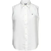 Ralph Lauren für Damen. 211968992001 Oxford ärmelloses Hemd weiß (XS), Baumwolle, Ärmellos / Hosenträger