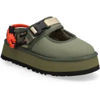 Ugg für Damen. 1180111 Bea Mary Jane Wildwood gebrannte olivgrüne Lederschuhe (40), Wohnung, Schnalle, Lässig, Recyceltes Nylon
