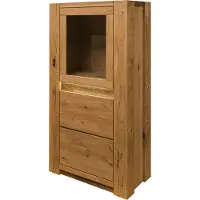 MASSIVMOEBEL24.DE MASSIVMOEBEL24 Highboard Wildeiche 73x40x142 braun geölt KENT #306