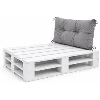 VBChome Palettenkissen für Europaletten Möbel Palettenauflage Garten Balkon 12 Farben mit Schaumstoffflocken Füllung Grau Rückenkissen 70 x 40 cm