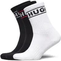 HUGO Dreierpack kurze Socken mit Logos Grösse 39-42