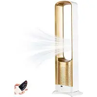 Zimilo 32 Zoll Turmventilator mit Fernbedienung & 7,5h Timer, 3 Geschwindigkeiten, 60° Oszillation, für Schlafzimmer & Büro, Gold