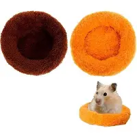 OEM Zwei weiche, runde Hamsterbetten mit 12 cm Durchmesser, für Cavia, Echsen, Mäuse und andere kleine Tiere, Antislip-Boden.