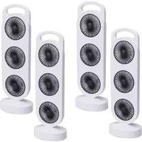 Wellhome - 4er Set Tischventilatoren USB 3W mit 3 Geschwindigkeiten in Weiß 37x12x8,3 cm