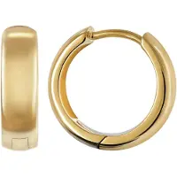 Trendor 21741 Unisex-Ohrringe Creolen 925 Silber Vergoldet Poliert ⌀ 14 mm