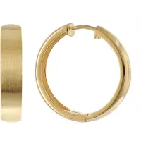 Trendor 21733 Damen-Ohrringe Creolen 925 Silber Vergoldet Matt/Glanz ⌀ 23 mm